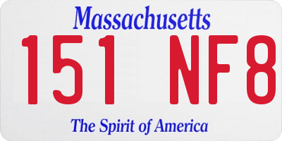 MA license plate 151NF8