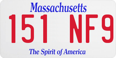 MA license plate 151NF9