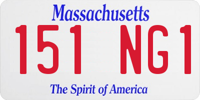 MA license plate 151NG1