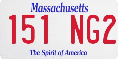 MA license plate 151NG2