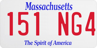 MA license plate 151NG4