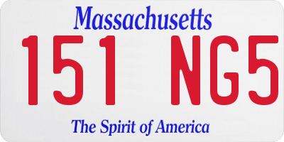 MA license plate 151NG5