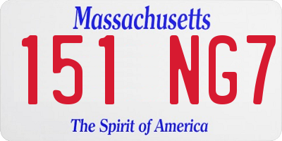MA license plate 151NG7