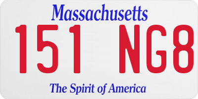 MA license plate 151NG8