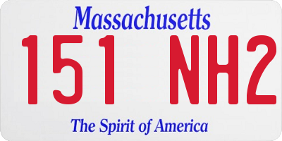 MA license plate 151NH2