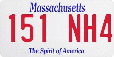 MA license plate 151NH4