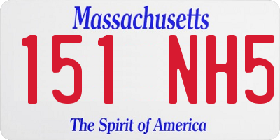 MA license plate 151NH5