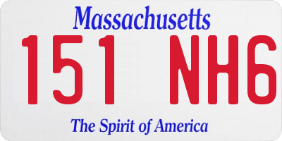 MA license plate 151NH6