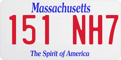 MA license plate 151NH7