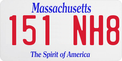 MA license plate 151NH8
