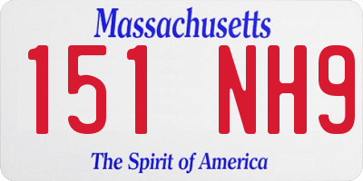 MA license plate 151NH9