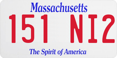 MA license plate 151NI2