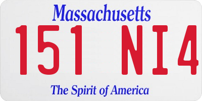 MA license plate 151NI4
