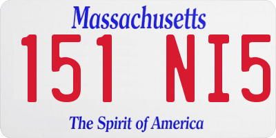 MA license plate 151NI5