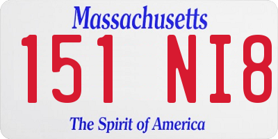 MA license plate 151NI8