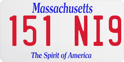 MA license plate 151NI9