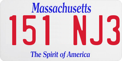 MA license plate 151NJ3