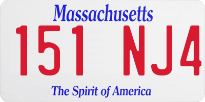 MA license plate 151NJ4