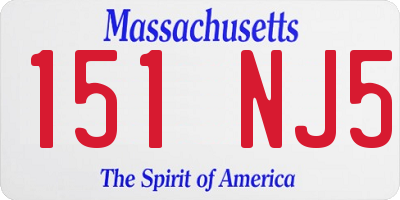 MA license plate 151NJ5