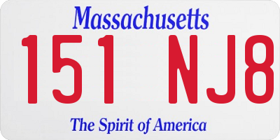 MA license plate 151NJ8