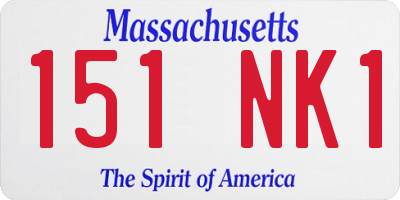 MA license plate 151NK1