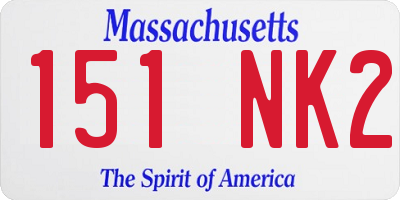 MA license plate 151NK2