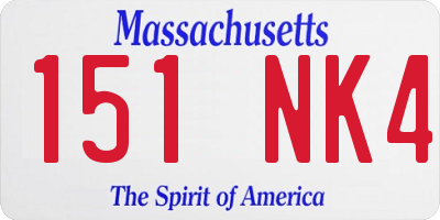 MA license plate 151NK4