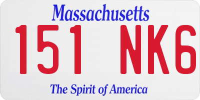 MA license plate 151NK6