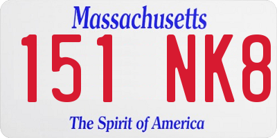 MA license plate 151NK8