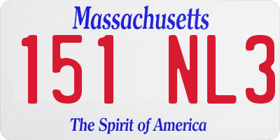 MA license plate 151NL3
