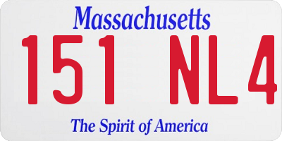 MA license plate 151NL4