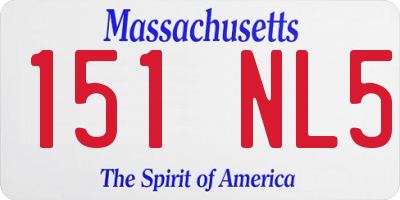 MA license plate 151NL5