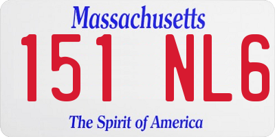 MA license plate 151NL6