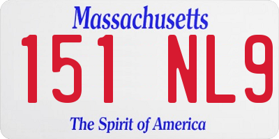 MA license plate 151NL9