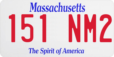 MA license plate 151NM2