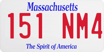 MA license plate 151NM4
