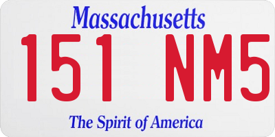 MA license plate 151NM5