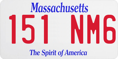 MA license plate 151NM6