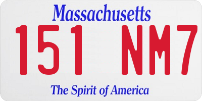 MA license plate 151NM7