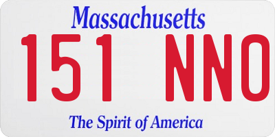 MA license plate 151NN0