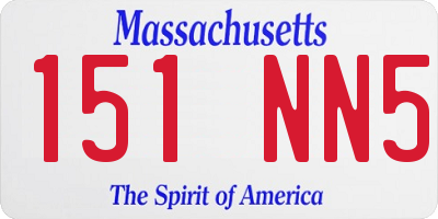 MA license plate 151NN5