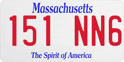 MA license plate 151NN6
