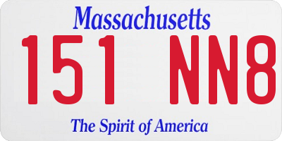 MA license plate 151NN8