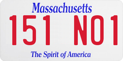 MA license plate 151NO1