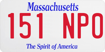 MA license plate 151NP0