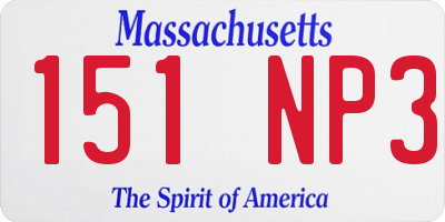 MA license plate 151NP3