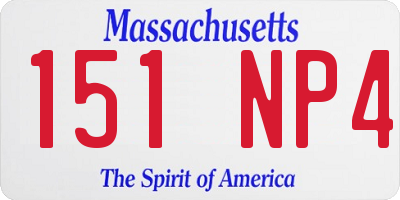MA license plate 151NP4