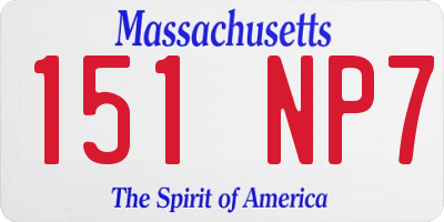 MA license plate 151NP7