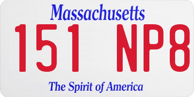 MA license plate 151NP8