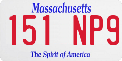 MA license plate 151NP9
